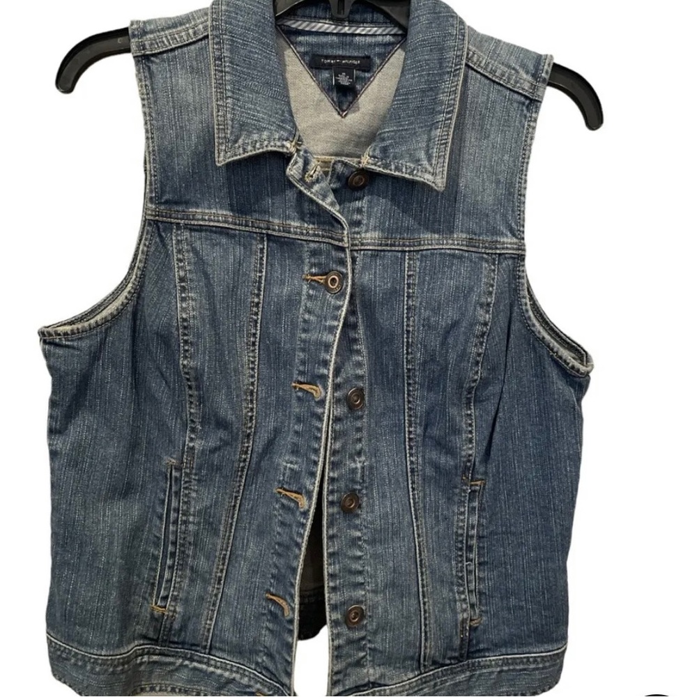 Vintage Tommy Hilfiger Denim Vest Womens Size Medium